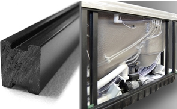 WPC cabinet frame
The structural frame is a composite of Hardwood and
recycled plastics and ensures exceptional strength and
durability.Châssis de l'armoire WPC La charpente HNE non composite de bois franc et Recyclés plastiques et assurer juin résistance exceptionnelle et durabilité.